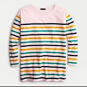 JCrew Striped Boatneck Cotton Tunic Top
